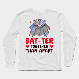 Valentine's Day Cuddling Cute Bats Couple Long Sleeve T-Shirt